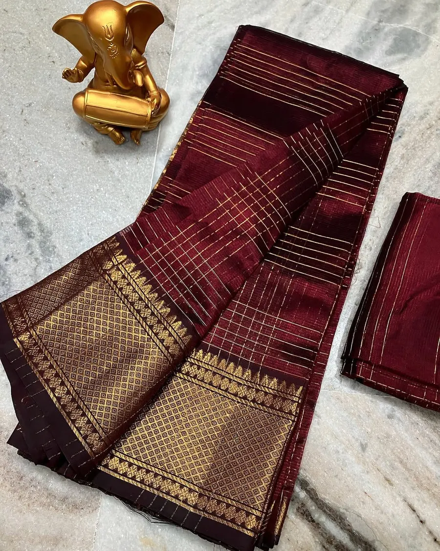 Maheshwari Semi Silk Sarees with Beautiful Weaving Design